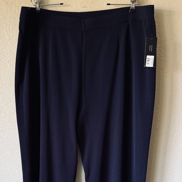 Misook Knit Pant 3X New Straight Leg Indigo Wrinkle Resistant Stretch Comfort - Picture 12 of 13